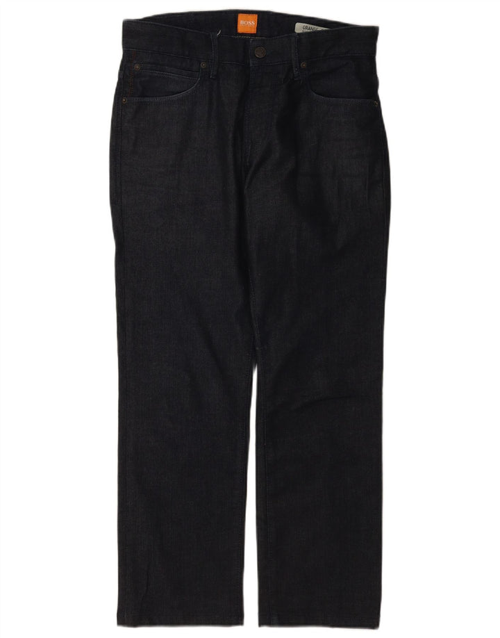 Hugo Boss Herren Straight Jeans W30 L27 Marineblaue Baumwolle