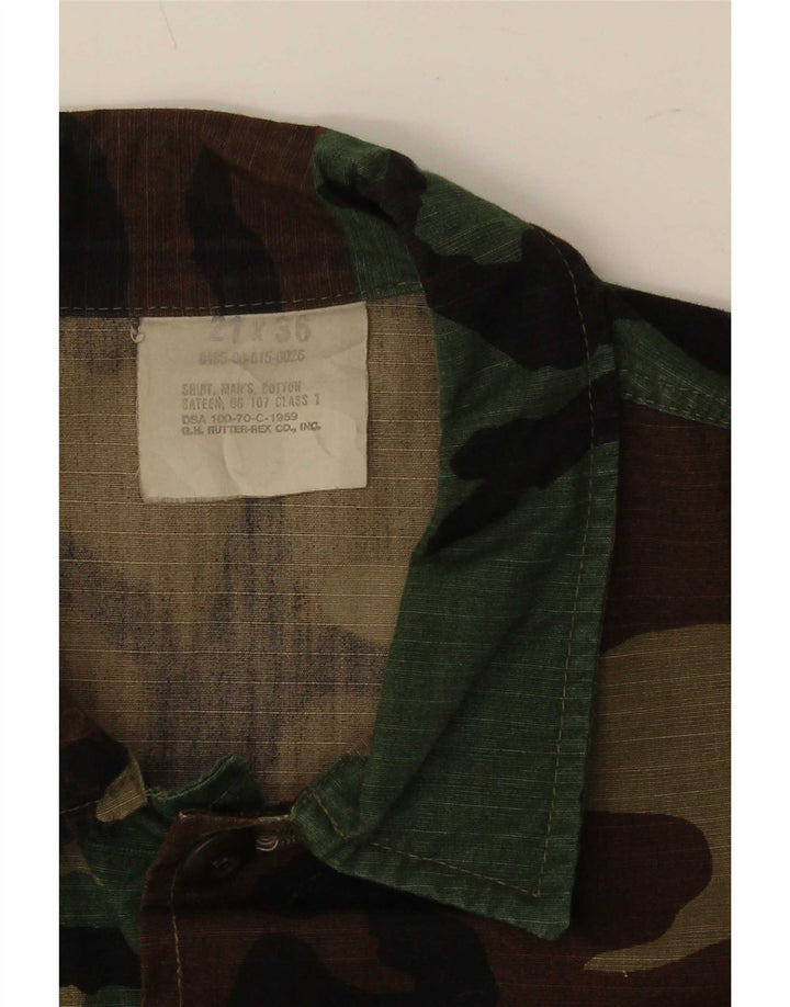 Vintage Herren Militärhemd XL Grüne Baumwolle