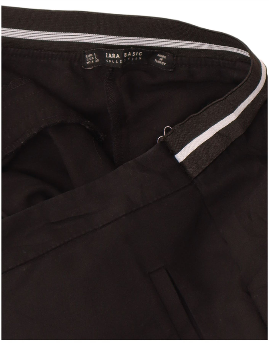 Gerade Chino-Hose für Damen von Zara, Größe L, W30, L28, Schwarz