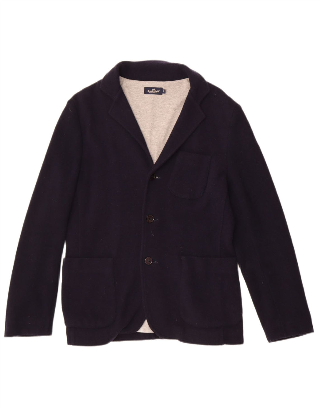 Brooksfield Herren-Strickjacke mit 3 Knöpfen, Größe IT 48, mittleres Marineblau