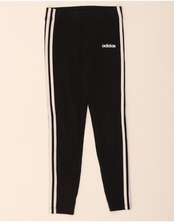 Adidas Mädchen-Leggings, 11–12 Jahre, schwarze Baumwolle
