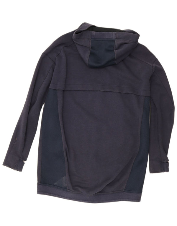 Nike Damen Longline Zip Hoodie Pullover UK 10 Small Marineblau Farbblock