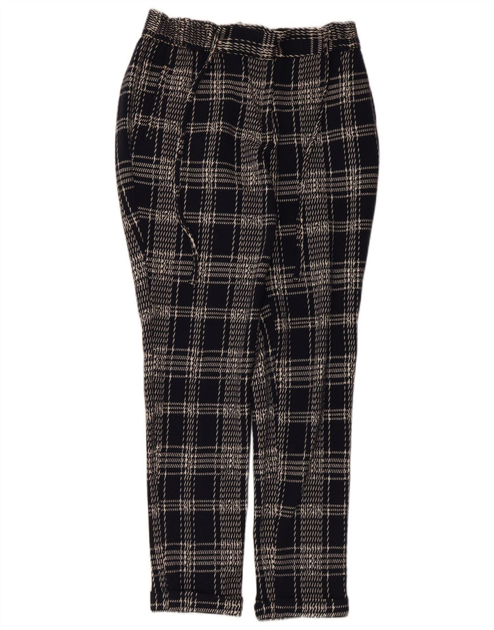 Massimo Dutti Damen Chinohose EU 40 Medium W30 L27 Schwarz kariert