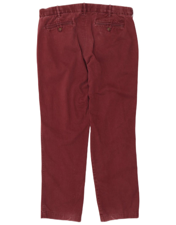 Marks & Spencer Herren Blue Harbour Gerade Chinohose W36 L31 Burgunderrot