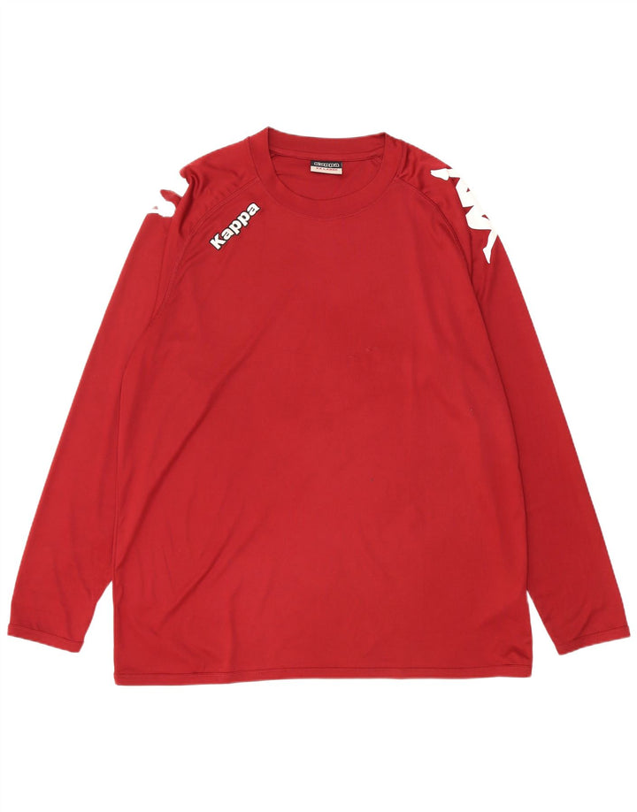 KAPPA Herren Grafik-Top Langarm 2XL Kastanienbraun Polyester