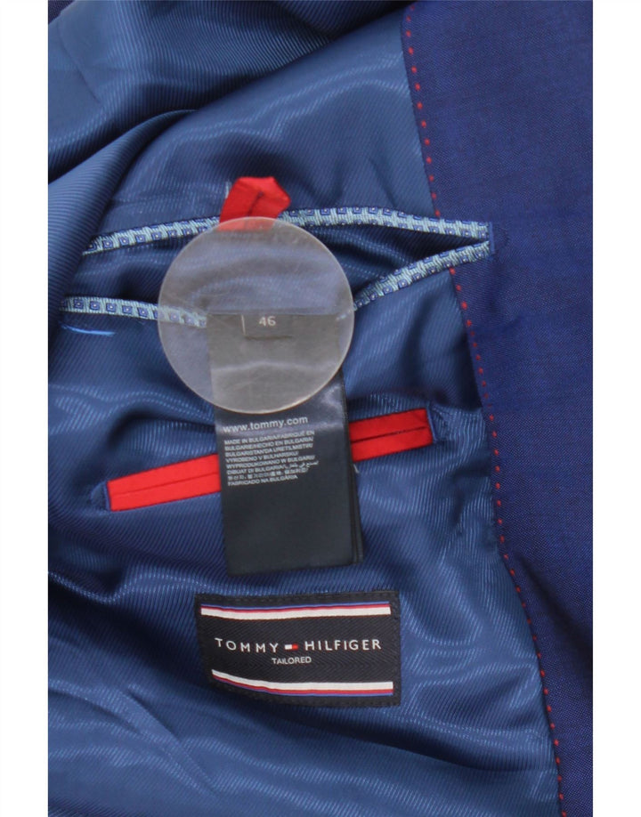 Tommy Hilfiger Herren-Blazer mit 2 Knöpfen, IT 46, kleine blaue Schurwolle