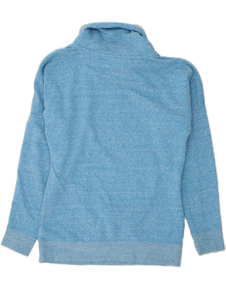 REEBOK Womens Roll Neck Sweatshirt Jumper UK 8/10 Small Blue Flecked Vintage Reebok and Second-Hand Reebok from Messina Hembry 