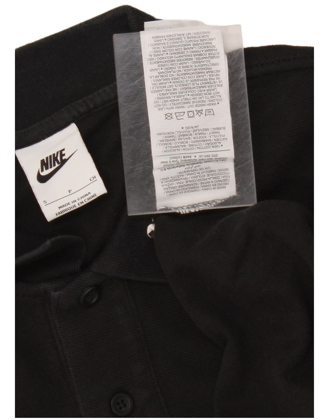 NIKE Mens Polo Shirt Small Black Cotton