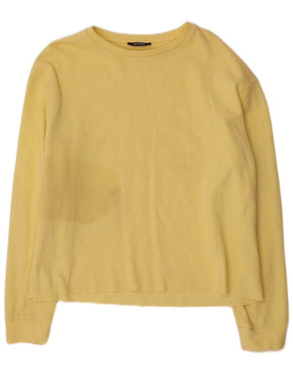 Zara Damen Top Langarm UK 16 Large Gelb