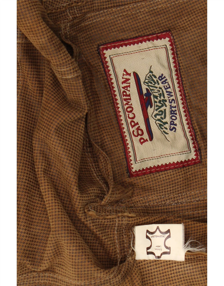 VINTAGE Herren 2-Knopf-Wildleder-Blazerjacke UK 42 XL Braunes Leder