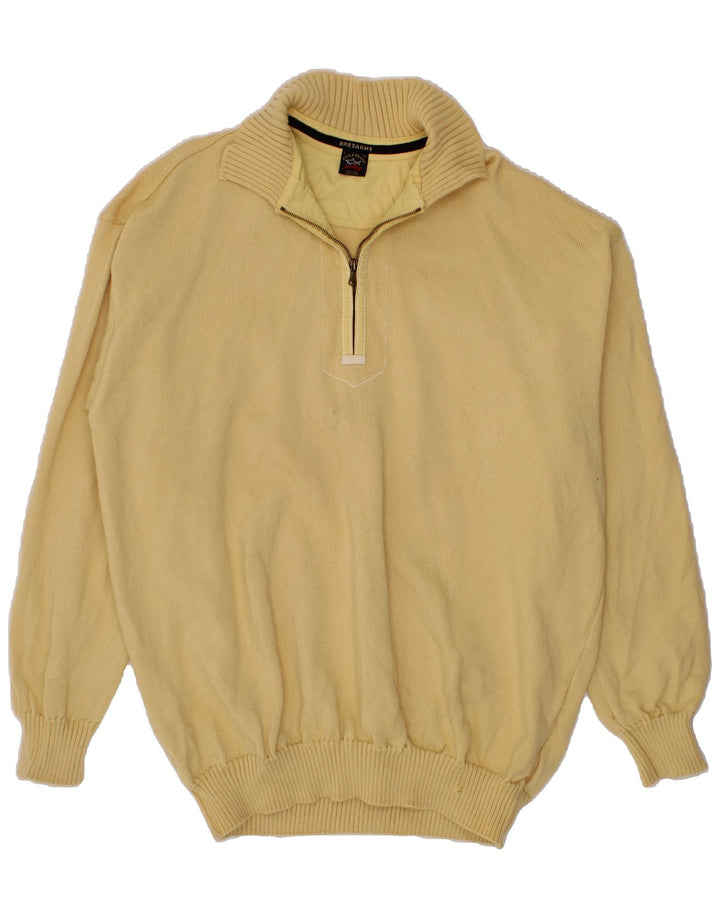 PAUL & SHARK Herren-Pullover mit Reißverschluss am Hals, 3XL, gelbe Wolle