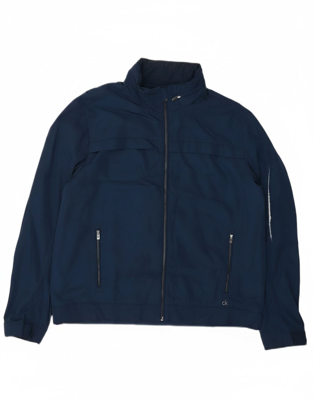 Calvin Klein Herren Bomberjacke UK 42 XL Marineblau Polyester