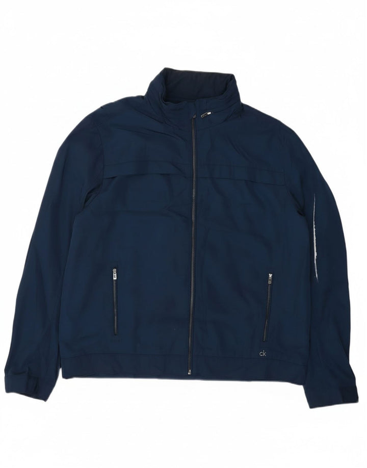 Calvin Klein Herren Bomberjacke UK 42 XL Marineblau Polyester