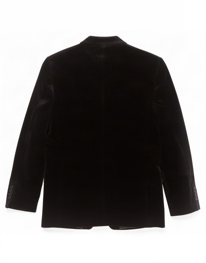 Zara Herren-Velours-Blazer mit 2 Knöpfen, EU 50, mittelschwarz, Baumwolle