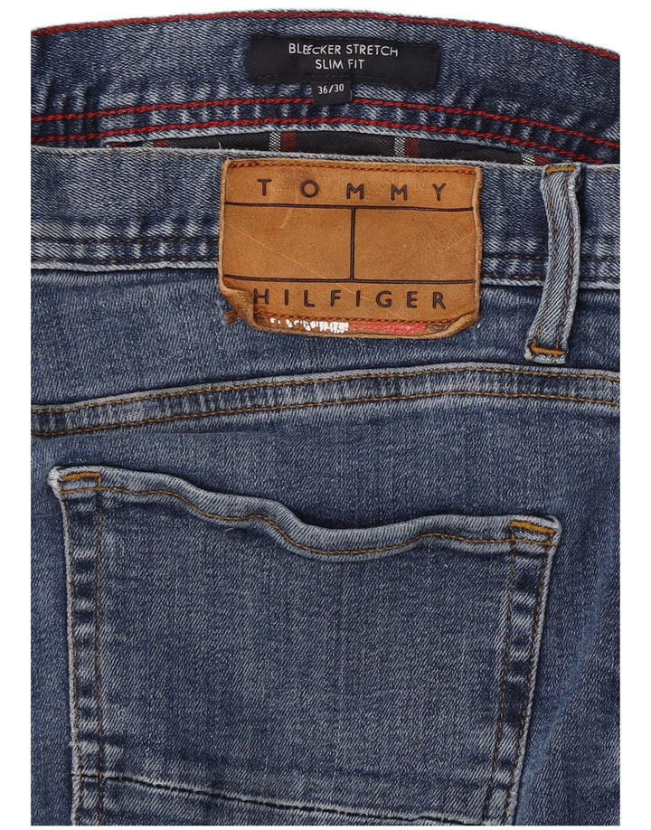 Tommy Hilfiger Herren Bleecker Slim Jeans W36 L10 Blaue Baumwolle