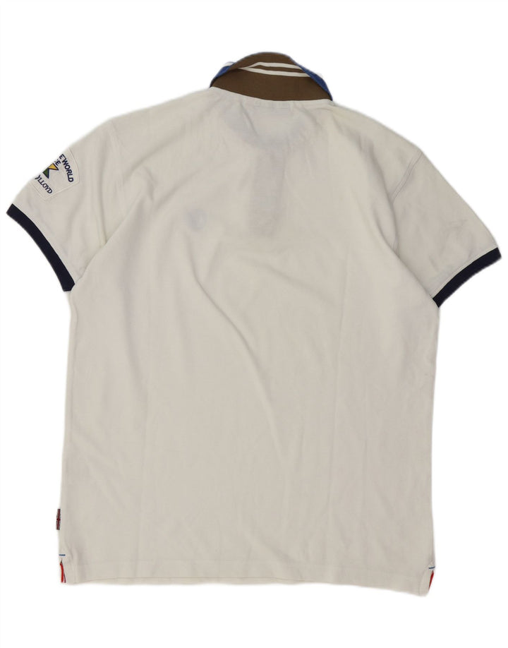 HENRI LLOYD Herren Rugby-Poloshirt XL, weiße Baumwolle