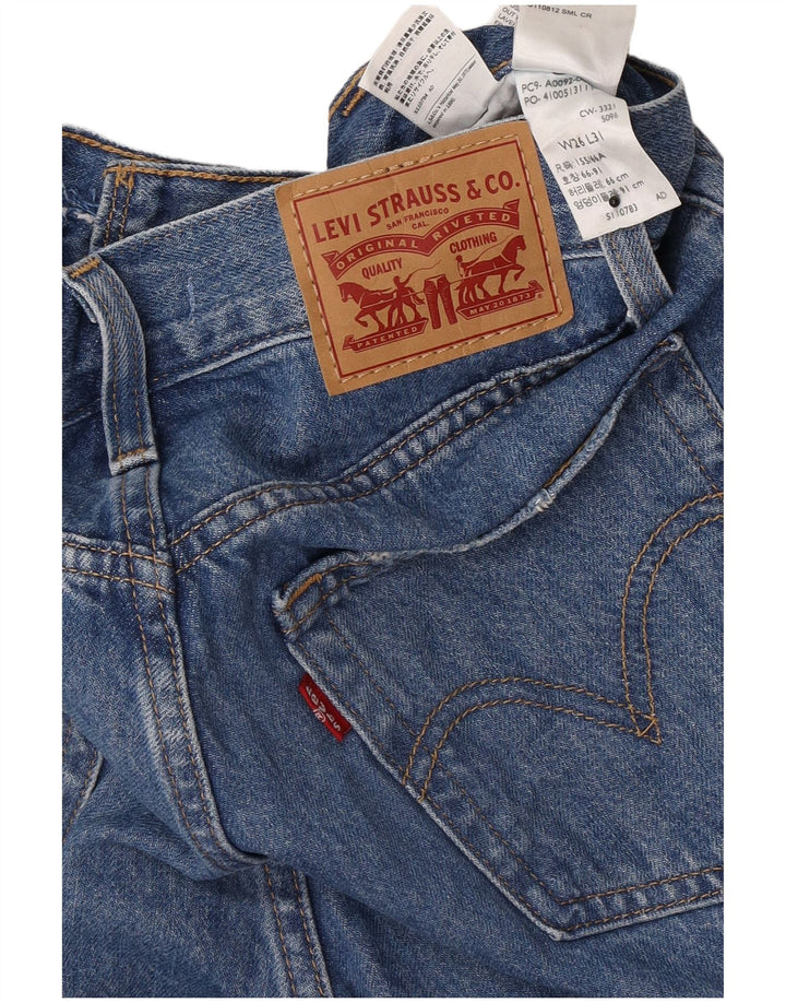 Levi's Damen Distressed High Rise Straight Jeans W26 L31 Blaue Baumwolle