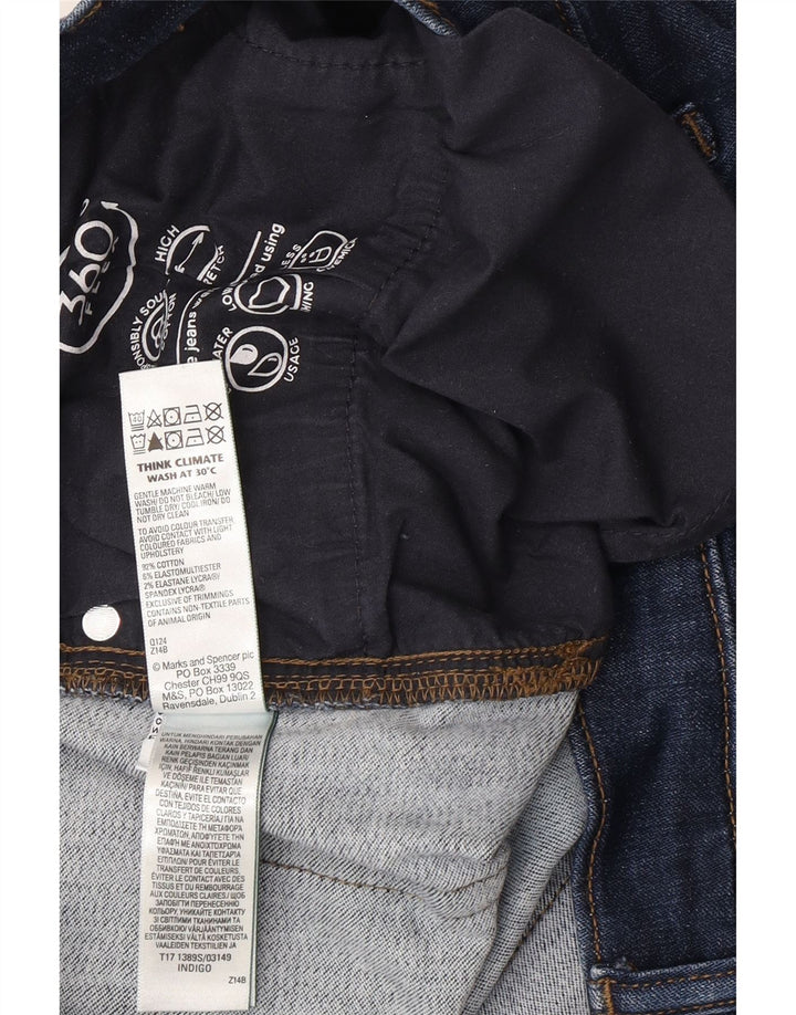 Marks & Spencer Herren Regular Slim Jeans W36 L31 Marineblaue Baumwolle