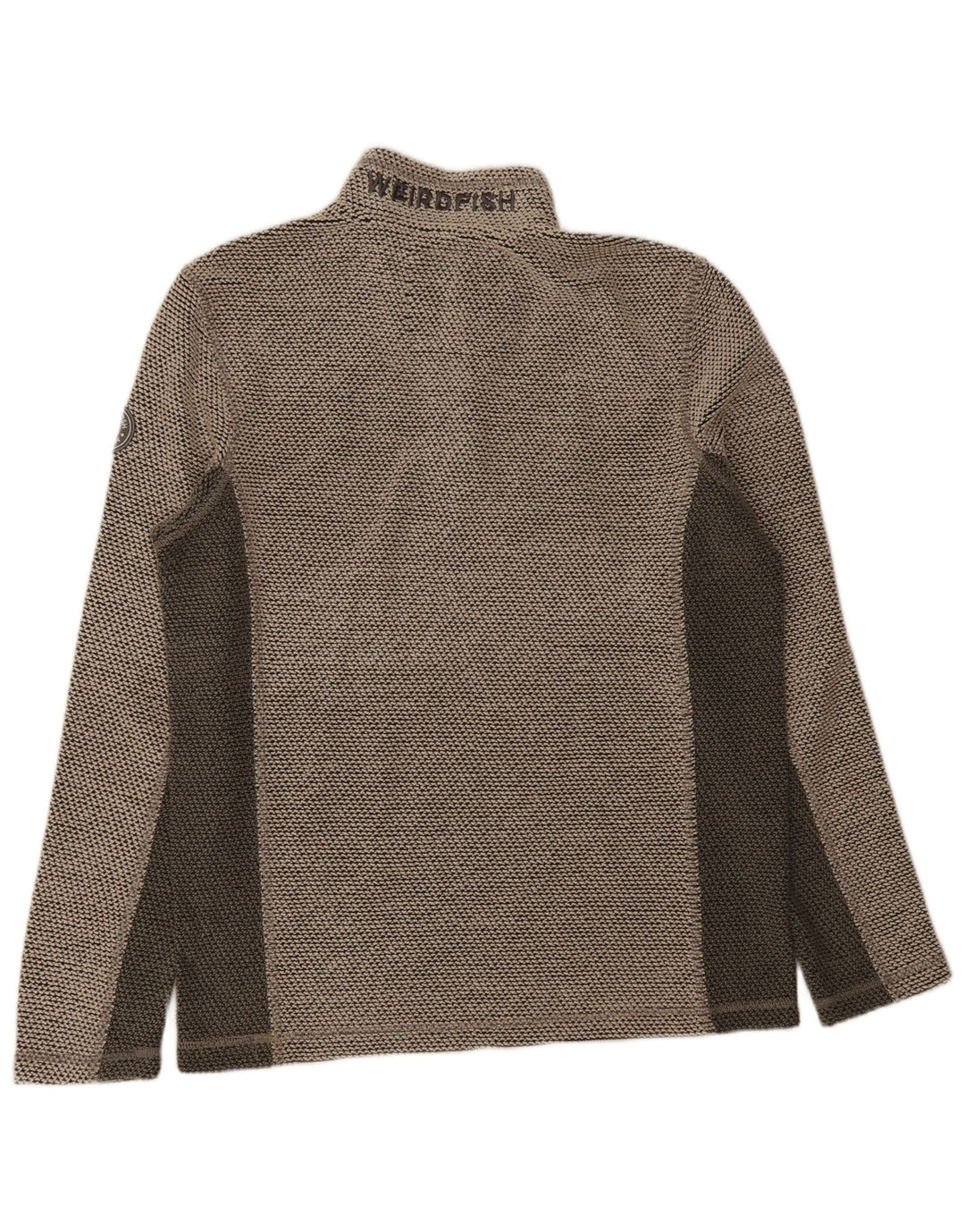 Weird Fish Herren-Sweatshirt mit grafischem Reißverschluss, mittelgrau, Farbblock