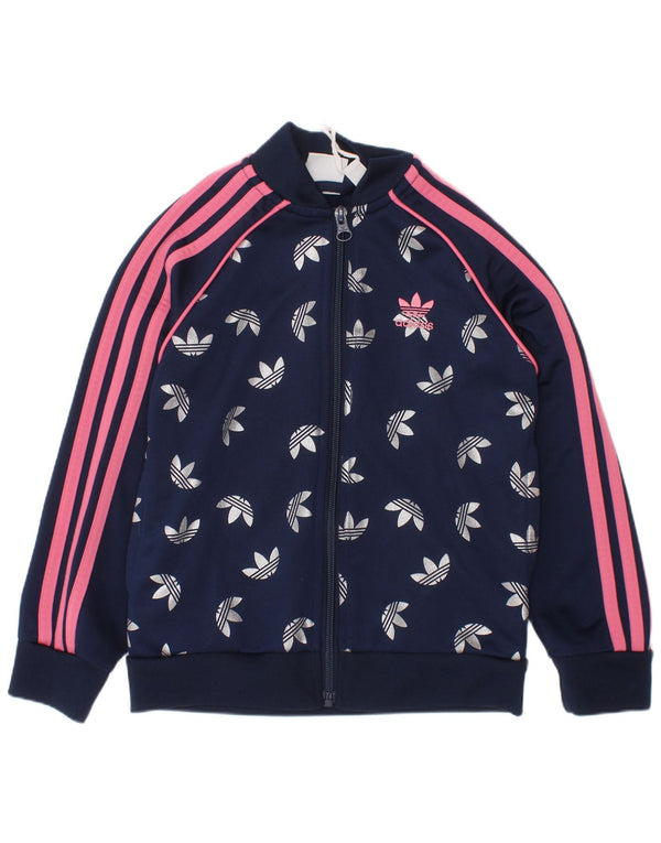Adidas Mädchen Grafik-Trainingsanzug-Top-Jacke, 6–7 Jahre, Marineblau, Polyester