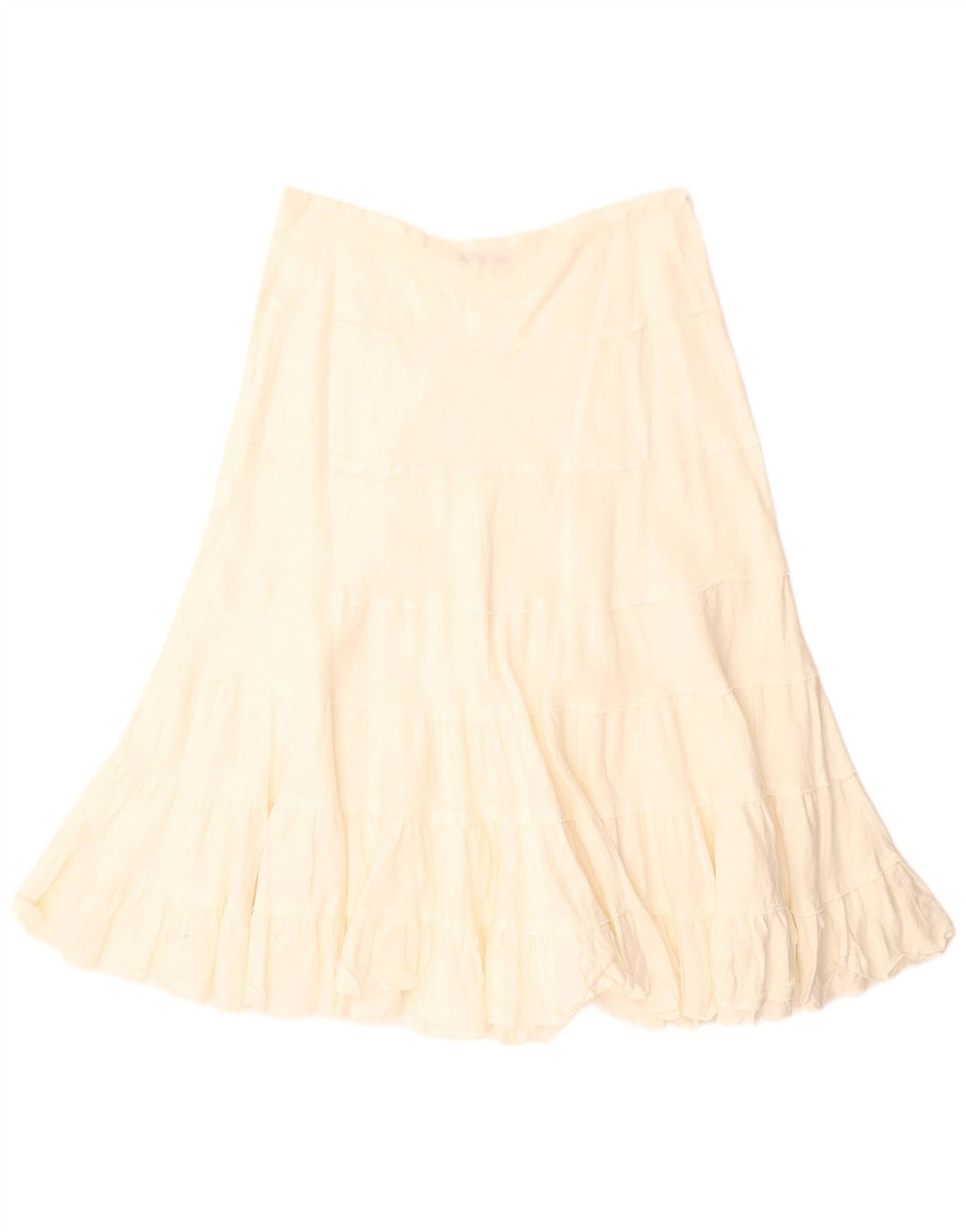 VINTAGE Damen A-Linienrock W34 Großes Beige Leinen