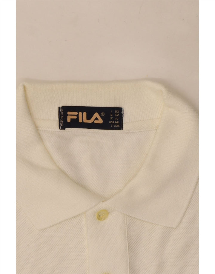 Fila Herren-Poloshirt, groß, weiße Baumwolle