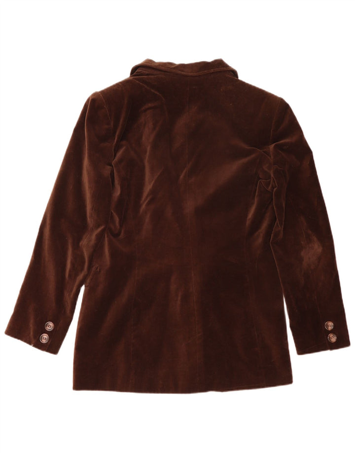 Express Damen-Blazer, zweireihig, Samt, Gr. 44, Braun
