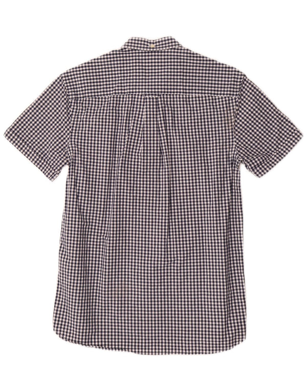 Lyle & Scott Herren Kurzarmhemd Small Blue Gingham Cotton Classic