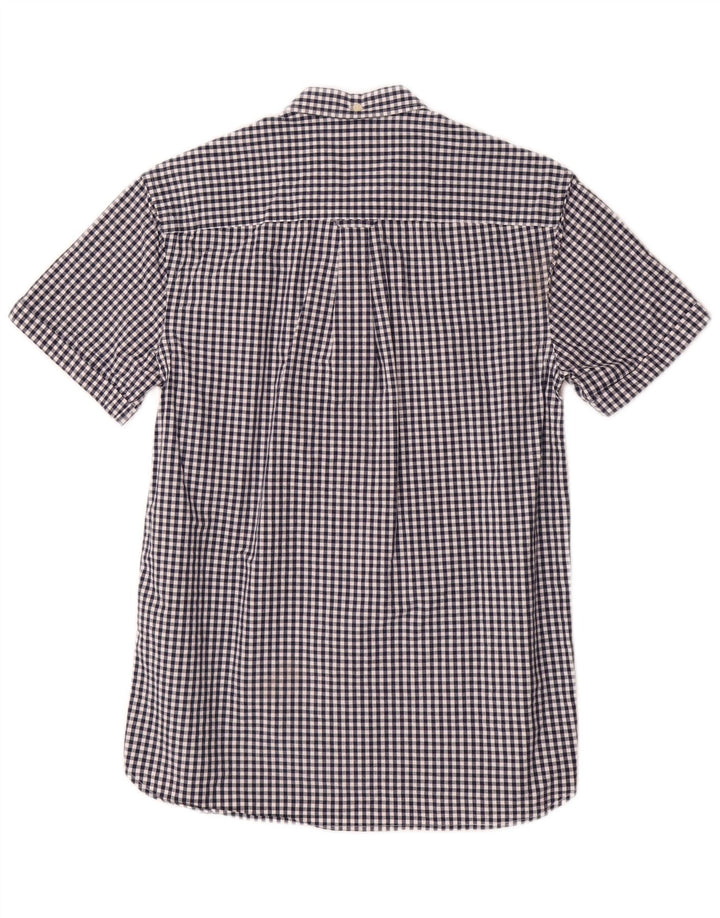 Lyle & Scott Herren Kurzarmhemd Small Blue Gingham Cotton Classic