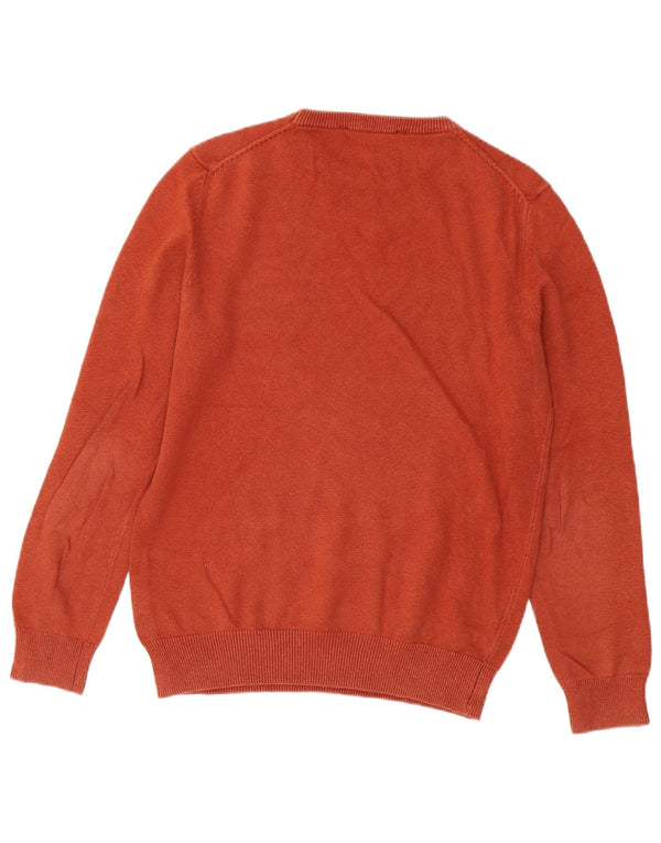 CREW CLOTHING Herren-Pullover mit Rundhalsausschnitt, Größe S, Orange, Baumwolle