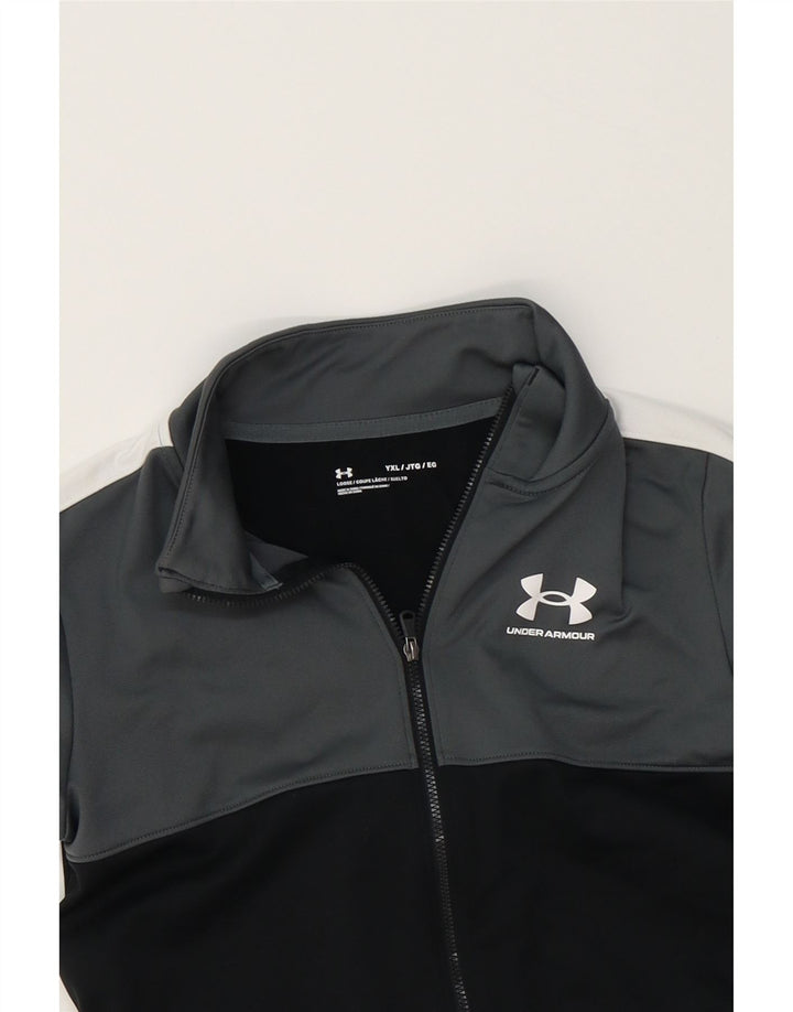 UNDER ARMOUR Boys Tracksuit Top Jacket 13-14 Years XL  Black Colourblock Vintage Under Armour and Second-Hand Under Armour from Messina Hembry 