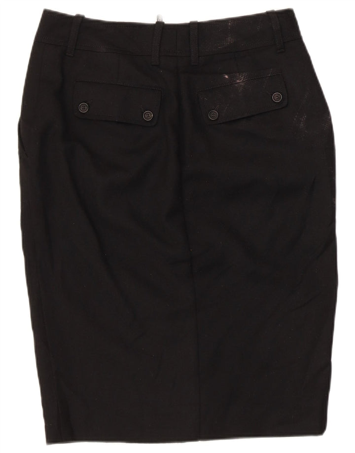 Belstaff Damen Grafik-Bleistiftrock IT 44 Medium W30 Schwarze Wolle