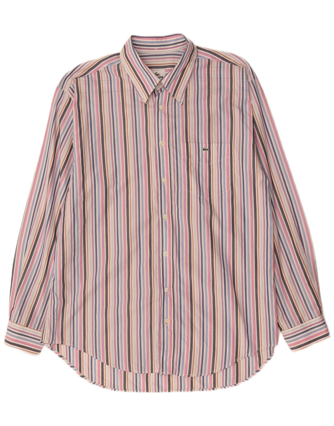 LACOSTE Herrenhemd Größe 44 XL Mehrfarbig gestreifte Baumwolle