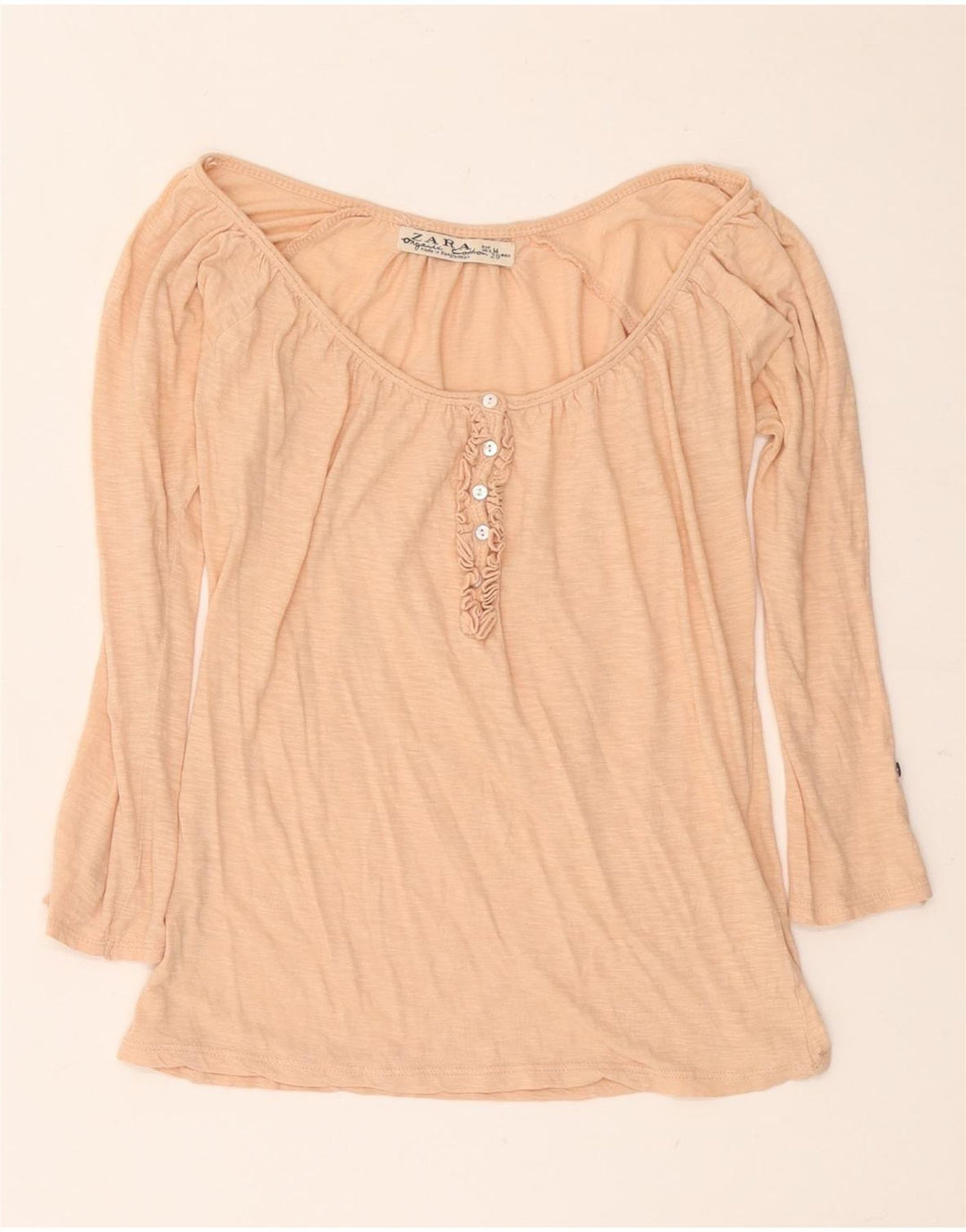 Zara Damen Top Langarm UK 12 Mittelrosa meliert