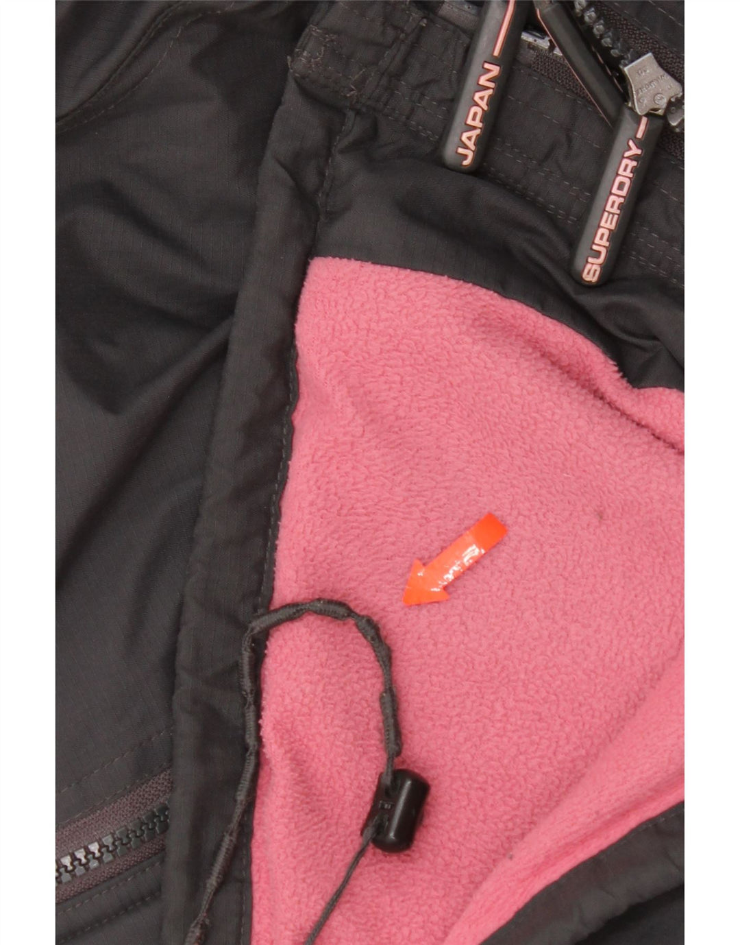 Superdry Damen-Windbreakerjacke mit Kapuze, UK 18 XL, graues Nylon