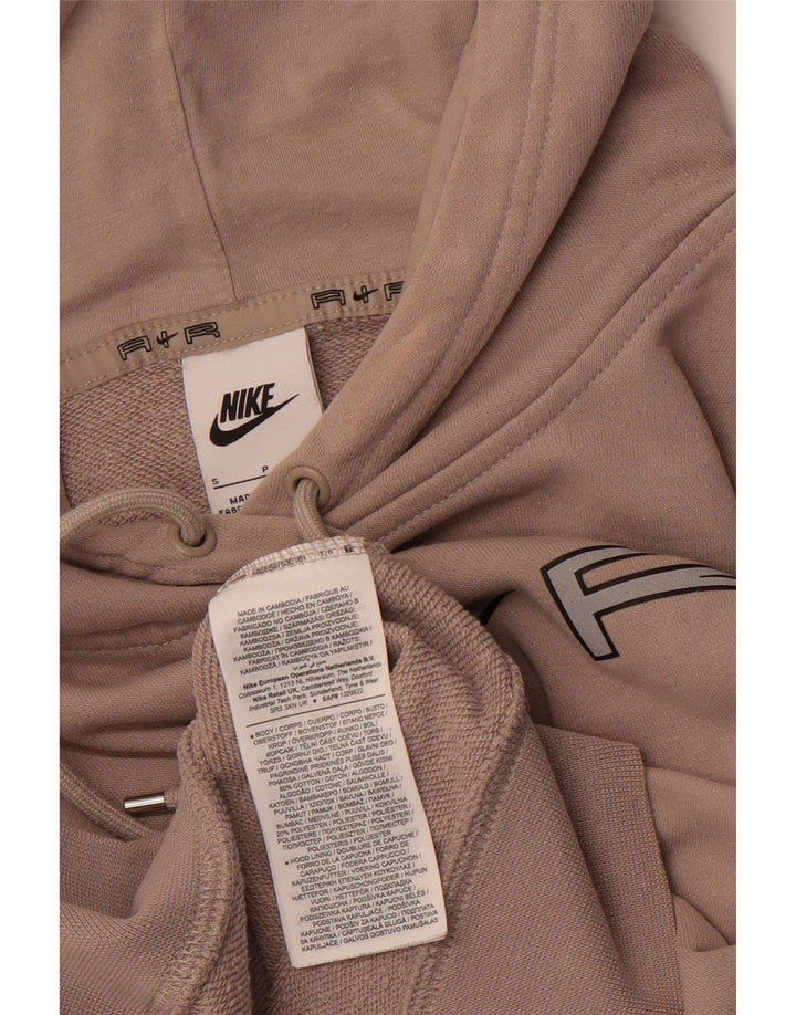 NIKE Herren-Kapuzenpullover mit lockerer Passform und Grafik, klein, braun, Farbblock-Baumwolle