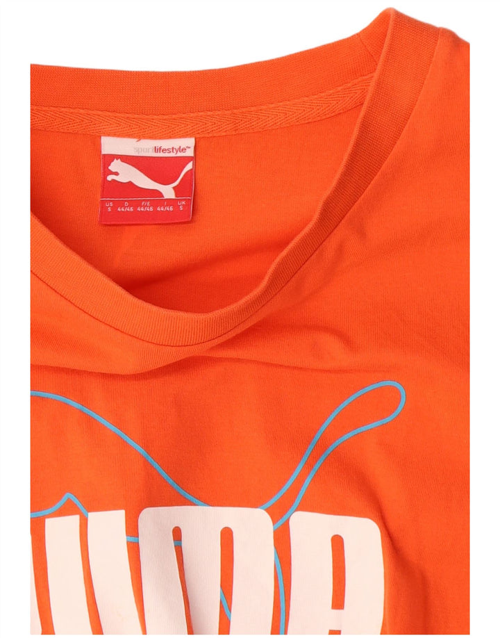 Puma Herren Grafik T-Shirt Top Small Orange