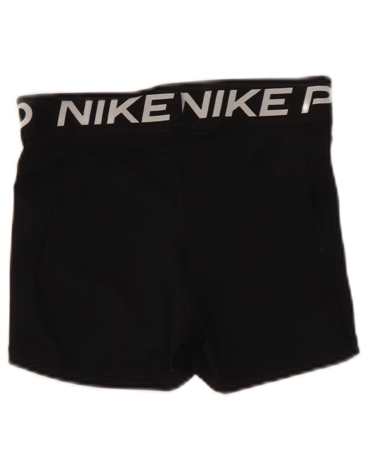 Nike Damen Dri Fit Graphic Sport Shorts UK 8 Small Schwarz Polyester