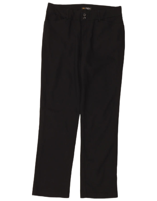 Lee Womens Mid Rise Casual Hose US 14 Large W34 L32 Schwarze Baumwolle