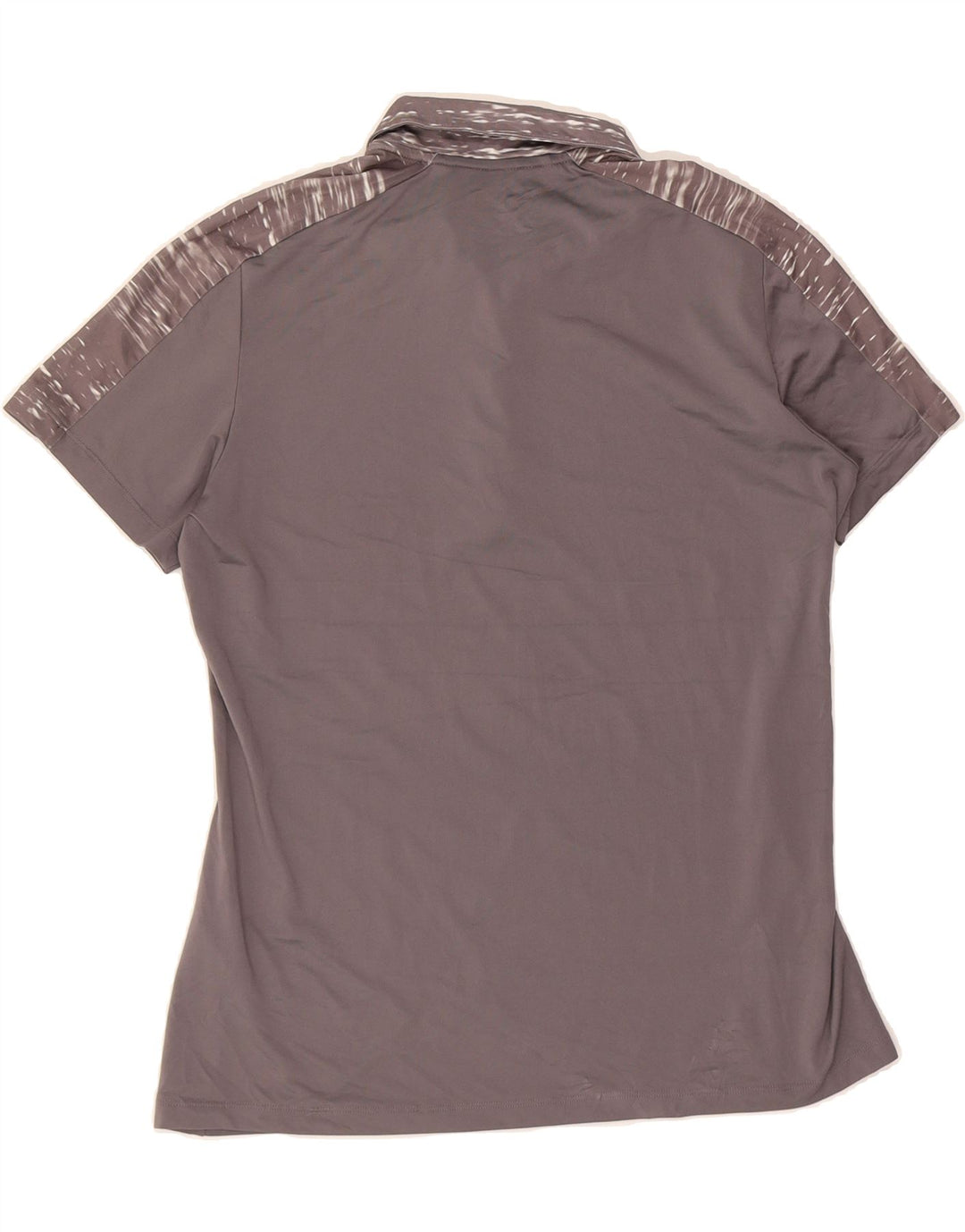 ADIDAS Womens Polo Shirt UK 14 Medium Grey Striped Polyester Vintage Adidas and Second-Hand Adidas from Messina Hembry 