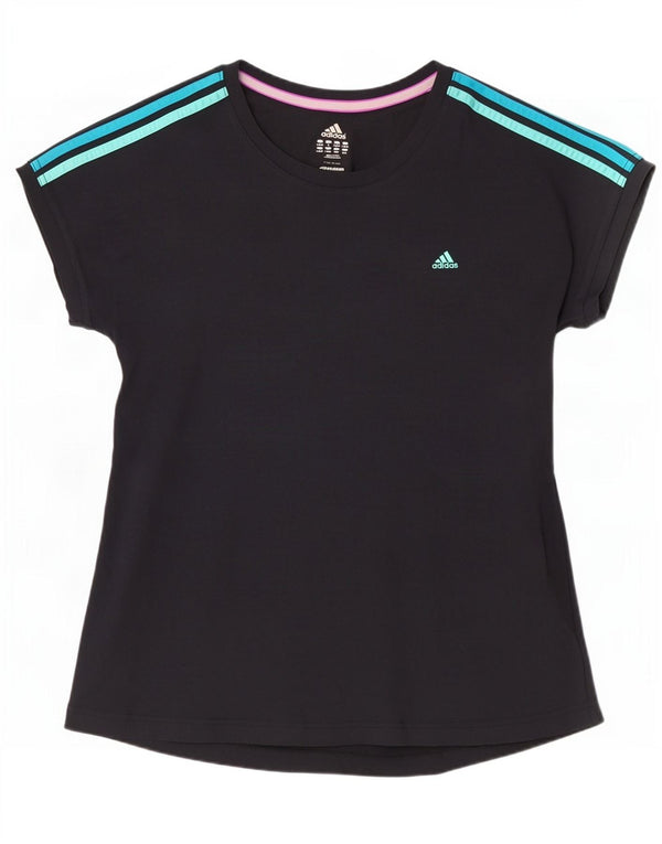 Adidas Damen Climalite T-Shirt Top UK 16/18 Large Schwarz