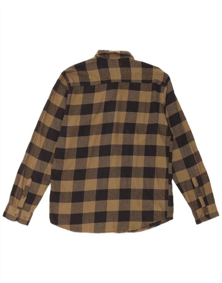 Jack & Jones Herren-Flanellhemd, groß, Khaki, Gingham-Baumwolle