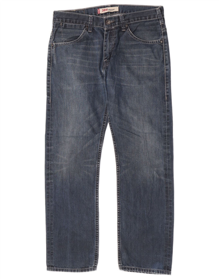 Levi's Herren 504 Straight Jeans W32 L27 Blaue Baumwolle