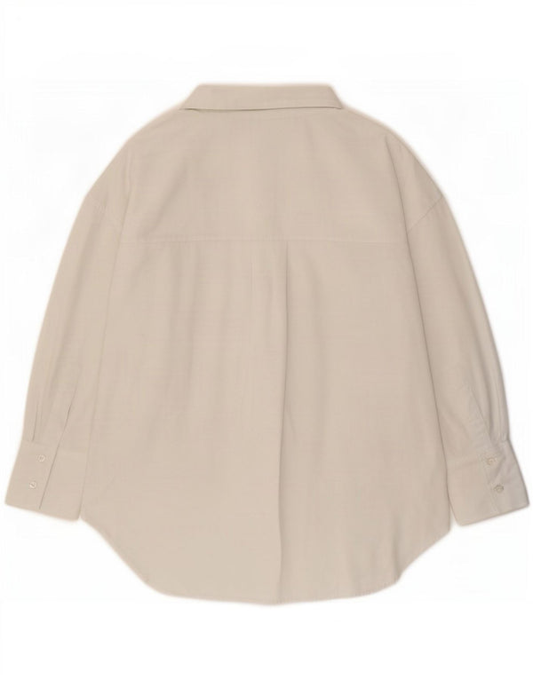 Zara Damen-Oversize-Hemd, UK 10, Größe S, weiße Baumwolle