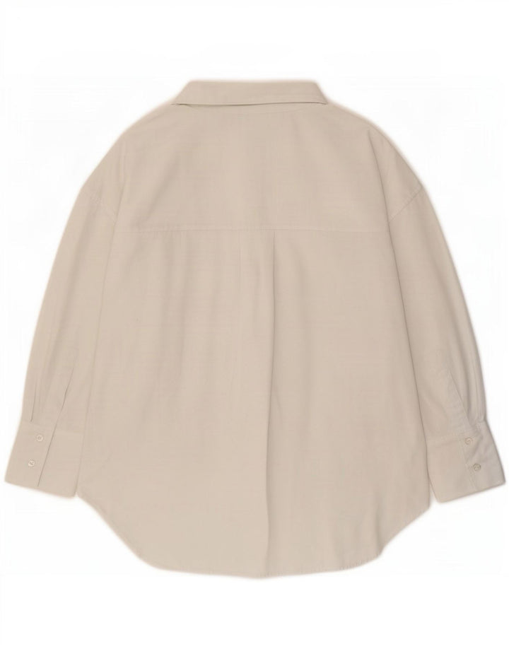 Zara Damen-Oversize-Hemd, UK 10, Größe S, weiße Baumwolle