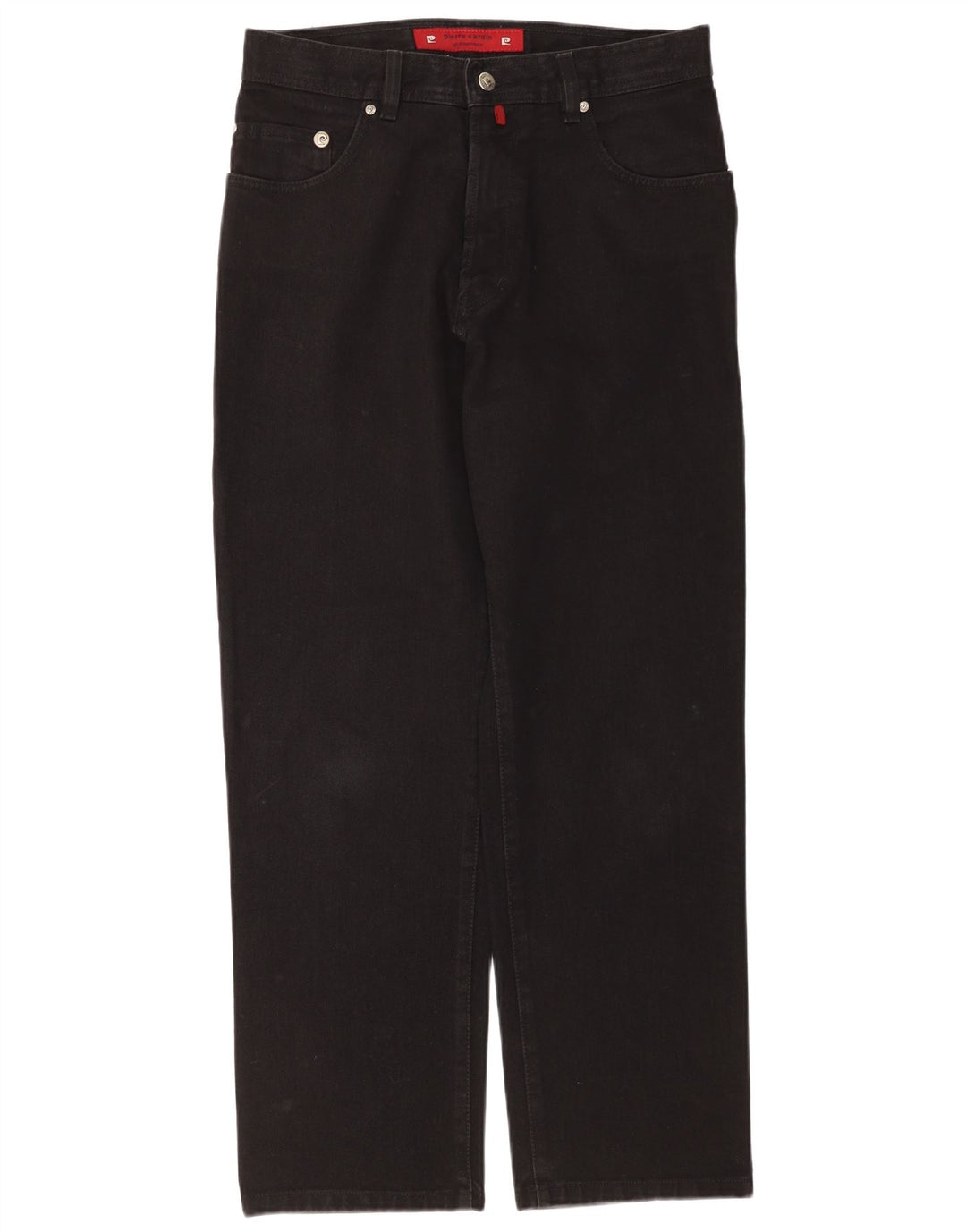 Pierre Cardin Herren Straight Jeans W33 L30 Schwarze Baumwolle