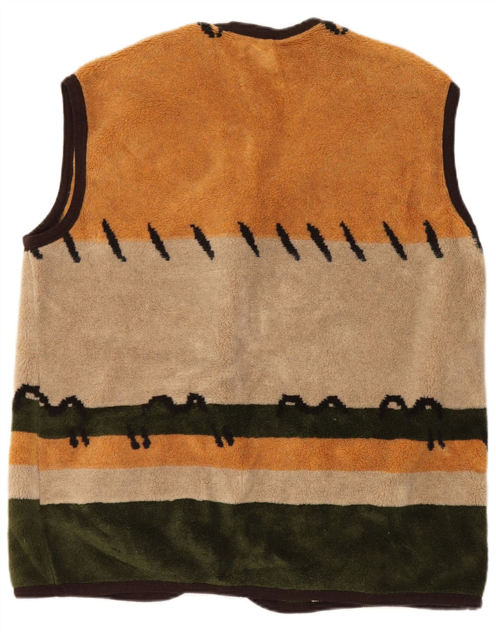 Vintage Damen Fleeceweste UK 20 2XL Mehrfarbiges Colourblock-Polyester