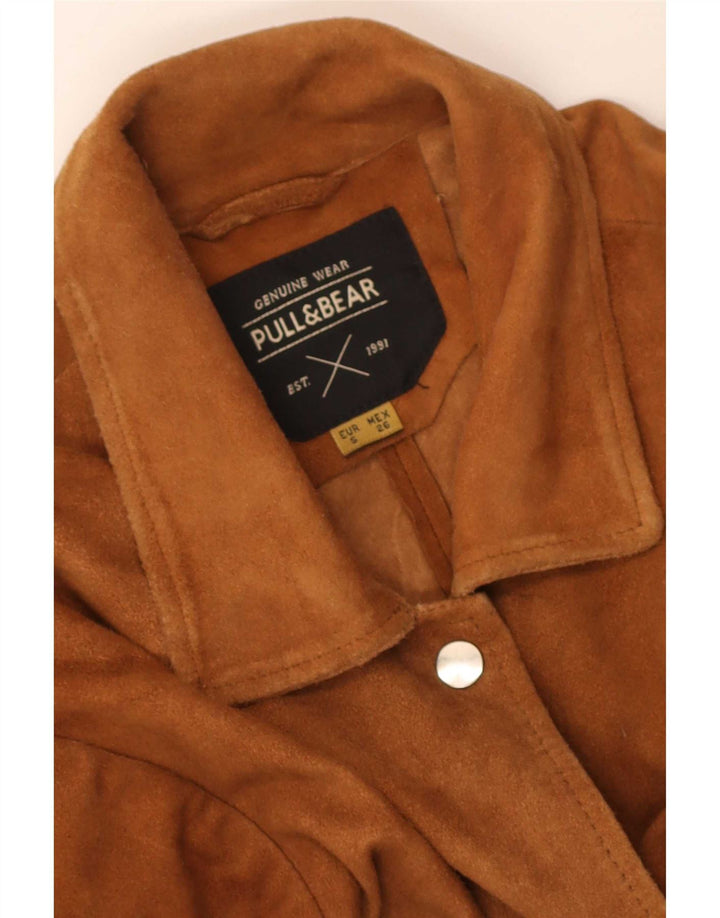 Pull & Bear Damen Wildlederjacke UK 10 Small Beige