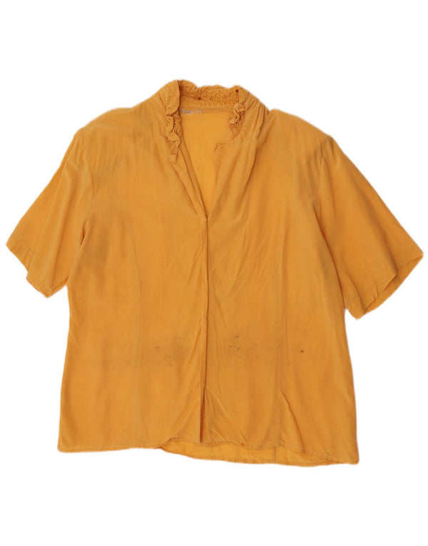Vintage Damen-Hemdbluse UK 18 XL Gelb
