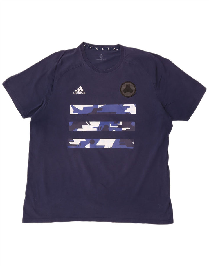 Adidas Herren Grafik T-Shirt Top XL Marineblau